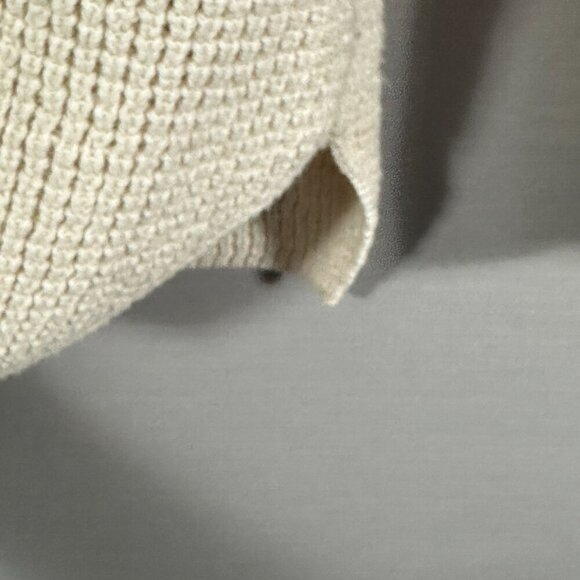 Michael Kors Sweater Womens Medium Beige Knit Turtle Neck Rib Cuffs Split Hem - Picture 7 of 10